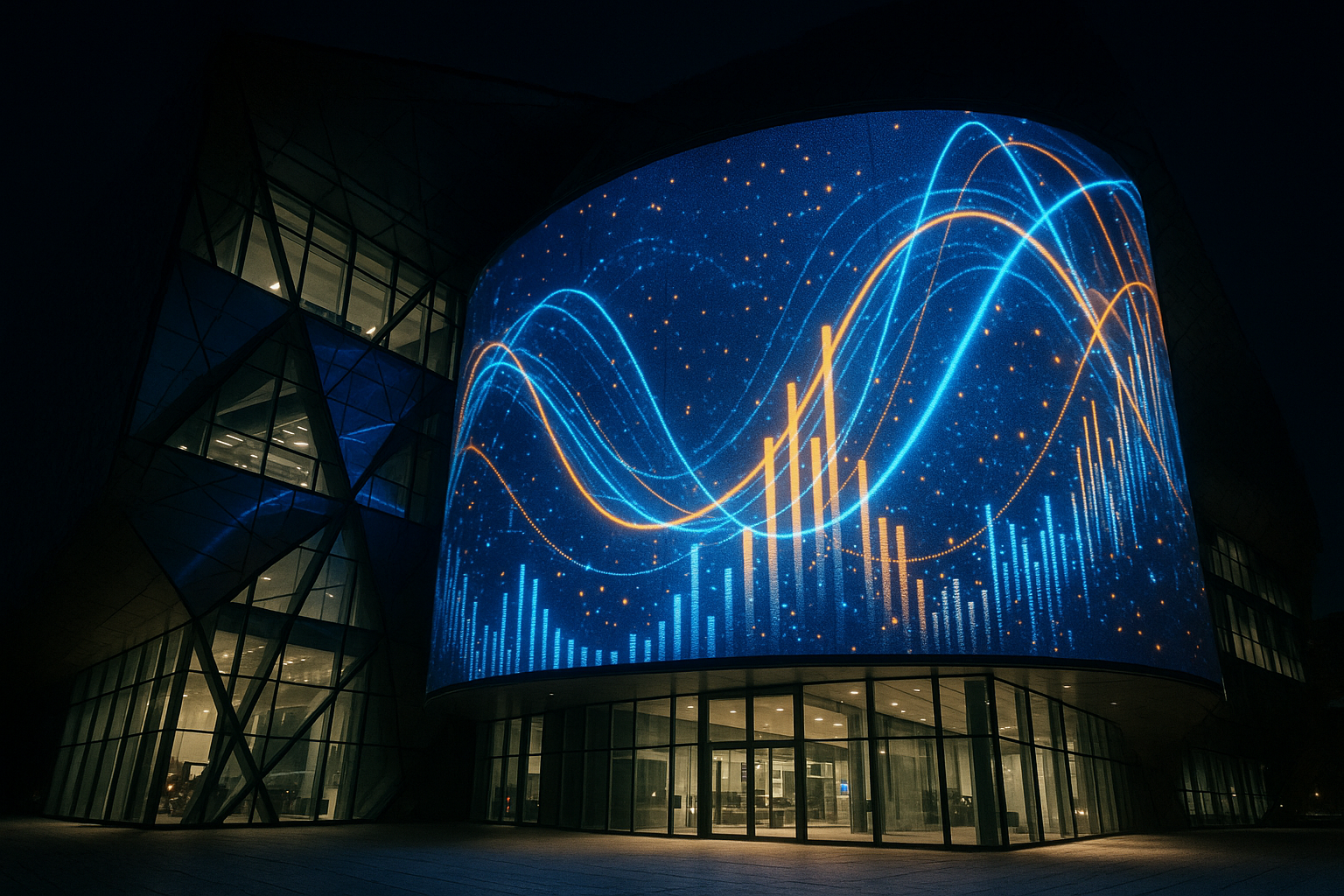 Fachada LED en un edificio tecnológico